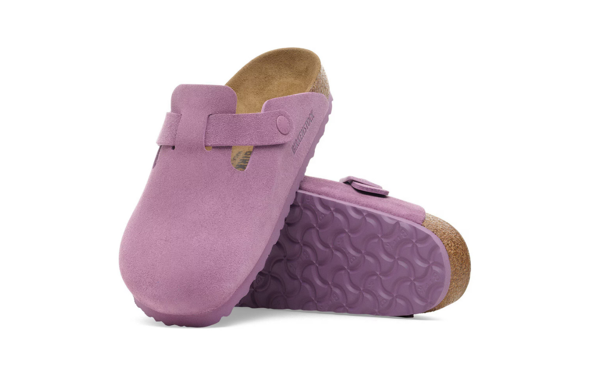 Birkenstock Boston Suede Leather Clog Mauve