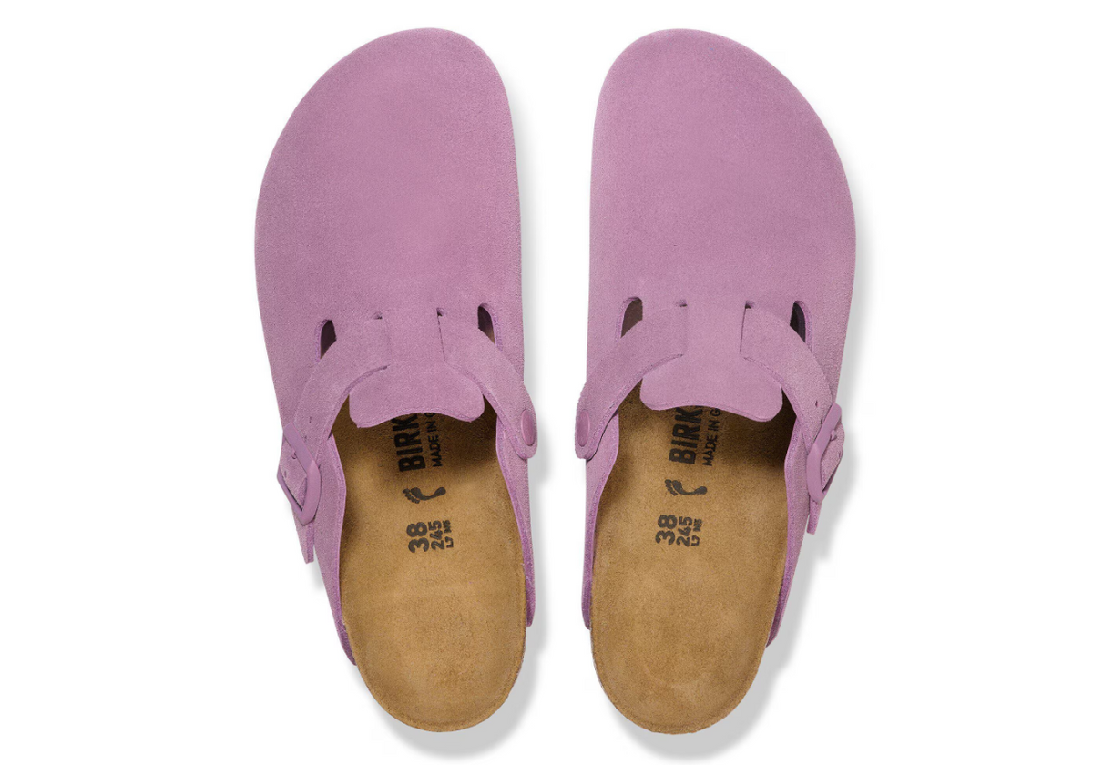 Birkenstock Boston Suede Leather Clog Mauve
