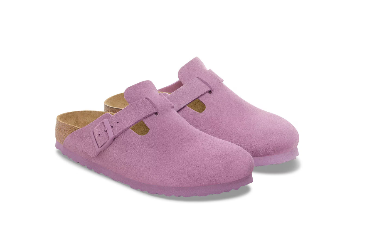 Birkenstock Boston Suede Leather Clog Mauve