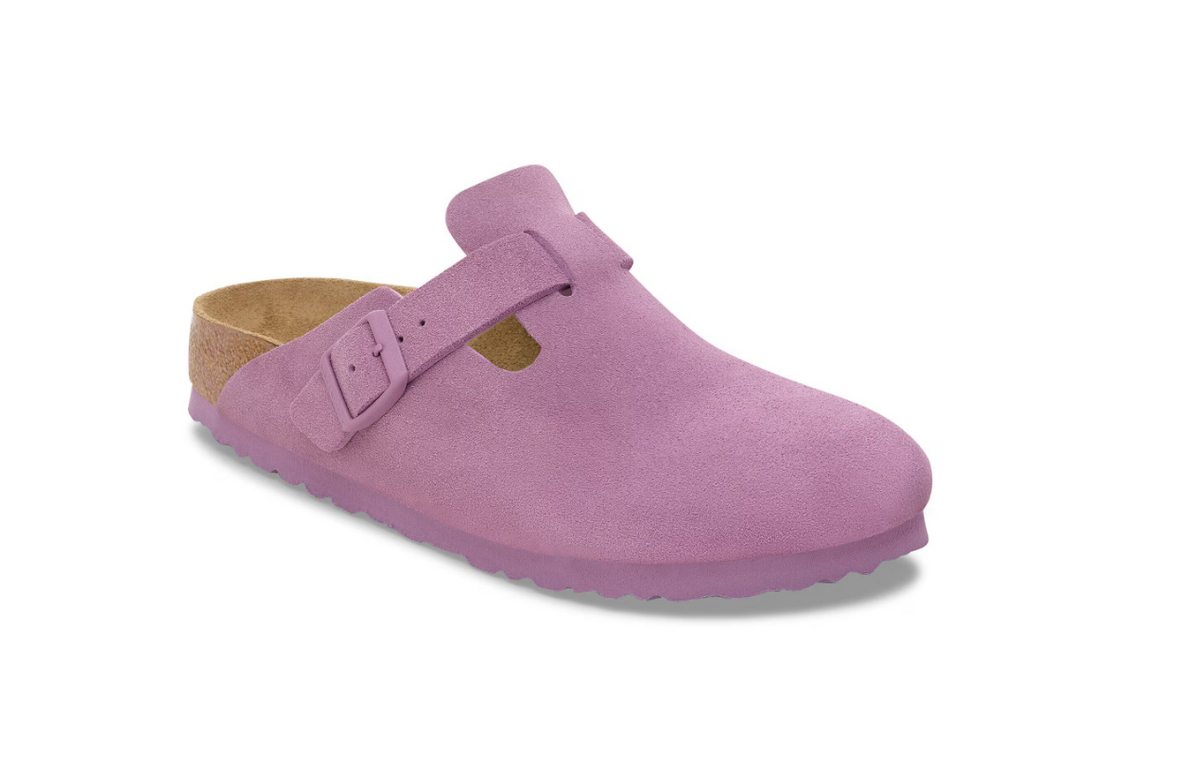 Birkenstock Boston Suede Leather Clog Mauve