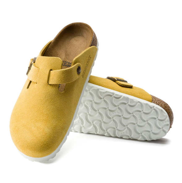 Birkenstock Boston Suede Leather - Ochre, Narrow