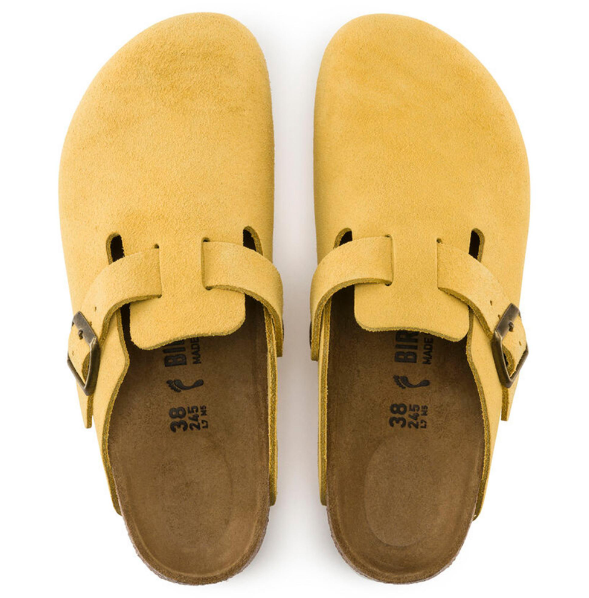 Birkenstock Boston Suede Leather - Ochre, Narrow
