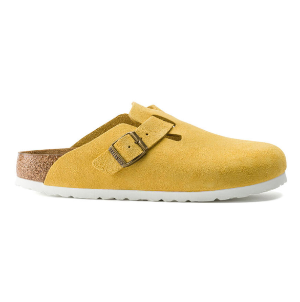 Birkenstock Boston Suede Leather - Ochre, Narrow