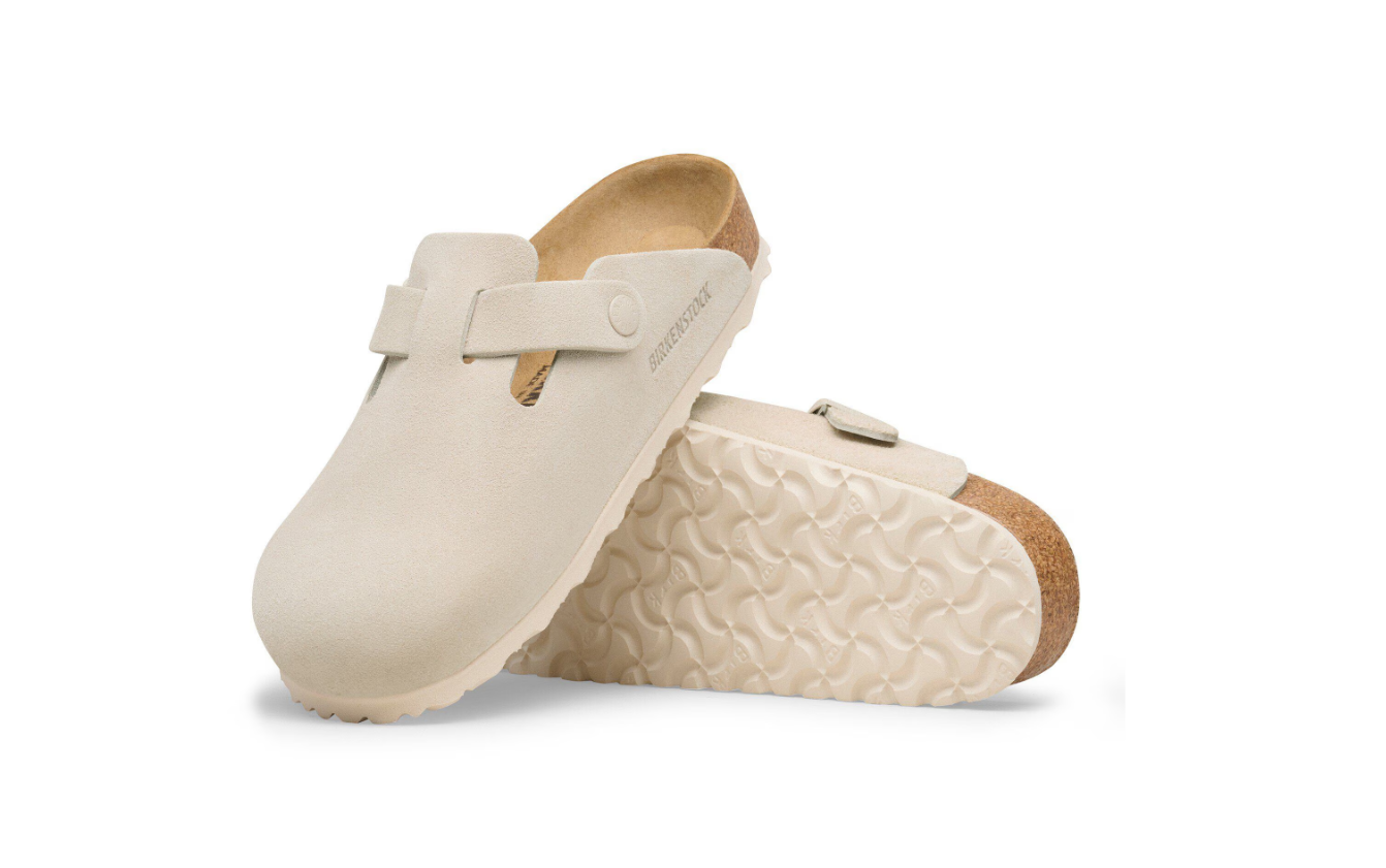 Birkenstock Boston Suede Leather Clog Oyster