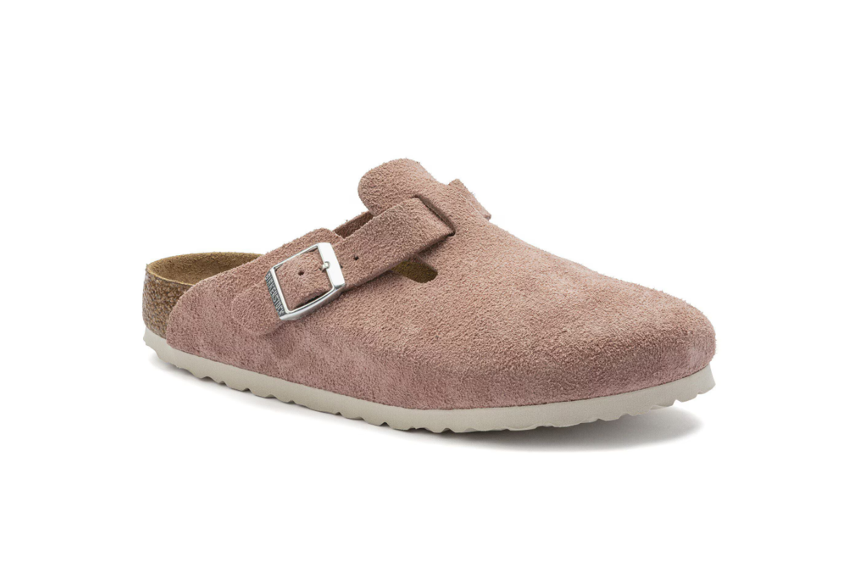 Birkenstock Boston Suede Leather Clog Pink Clay
