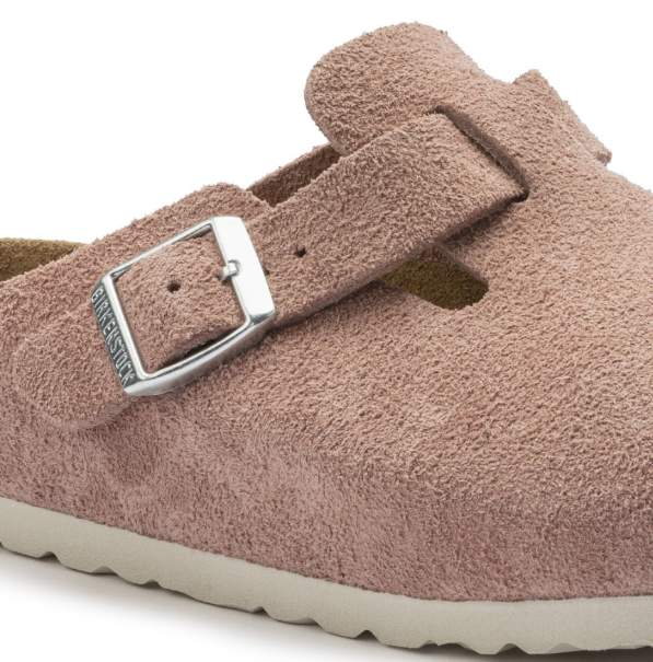 Birkenstock Boston Suede Leather Clog Pink Clay