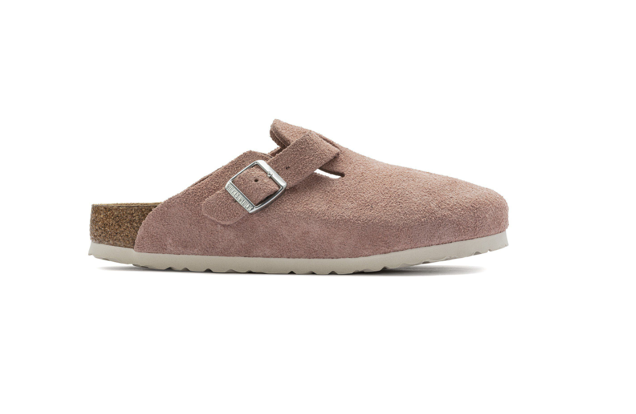 Birkenstock Boston Suede Leather Clog Pink Clay