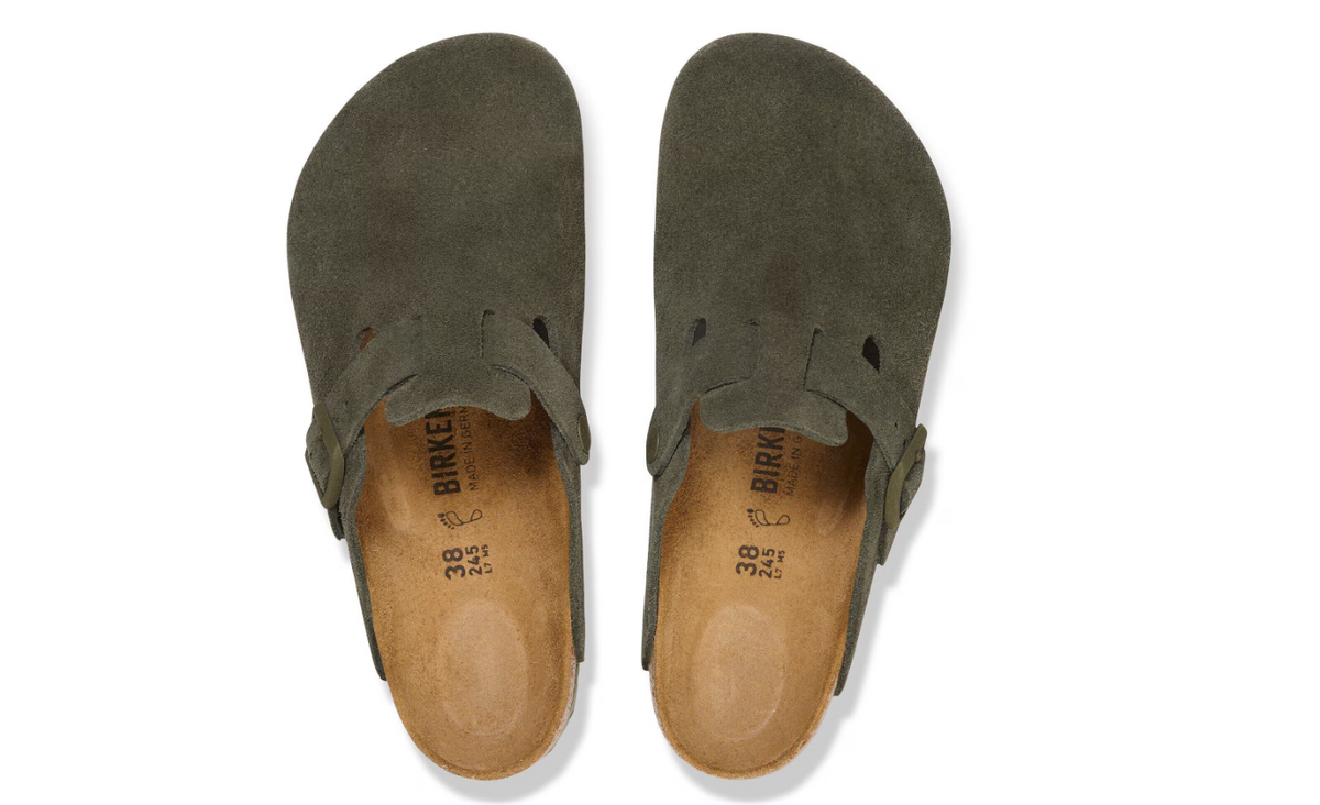 Birkenstock Boston Suede Leather Clog Thyme