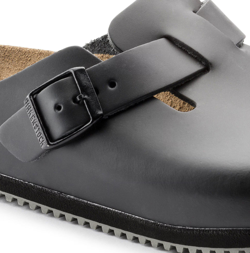 Birkenstock Boston Super Grip Leather Clog Black