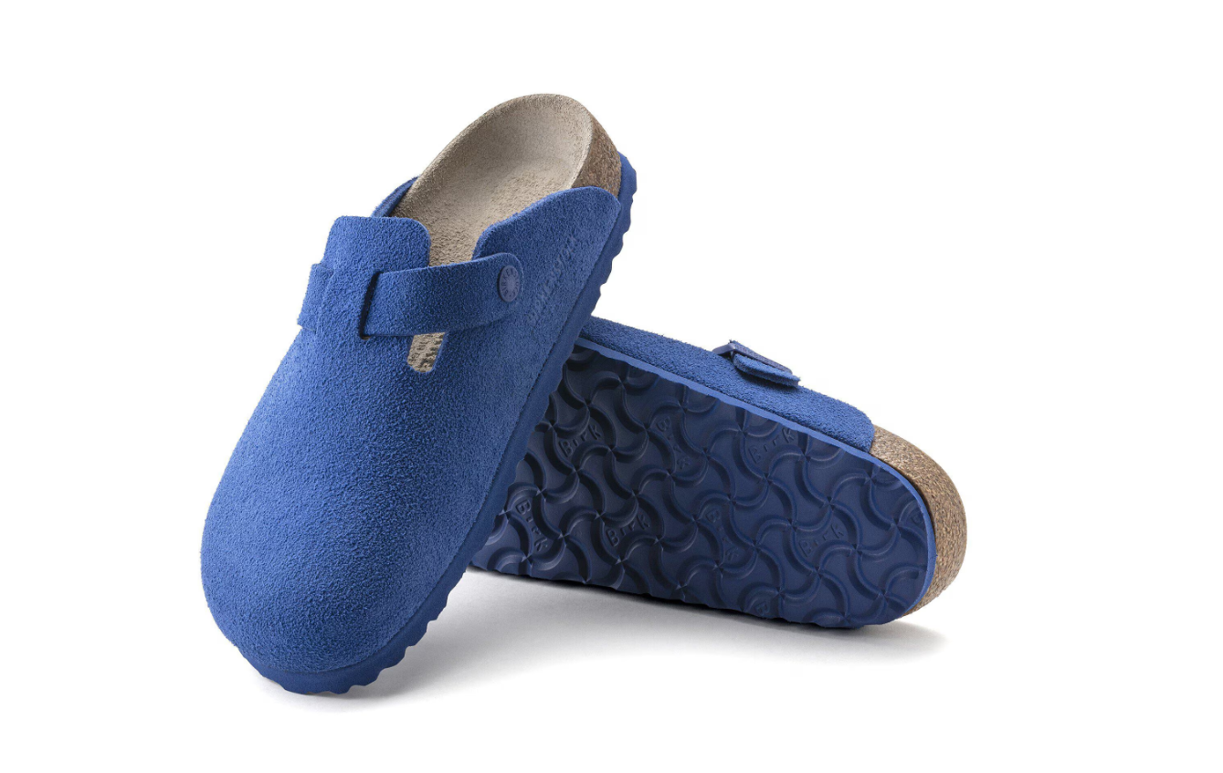 Birkenstock Boston Suede Leather Ultra Blue Clog