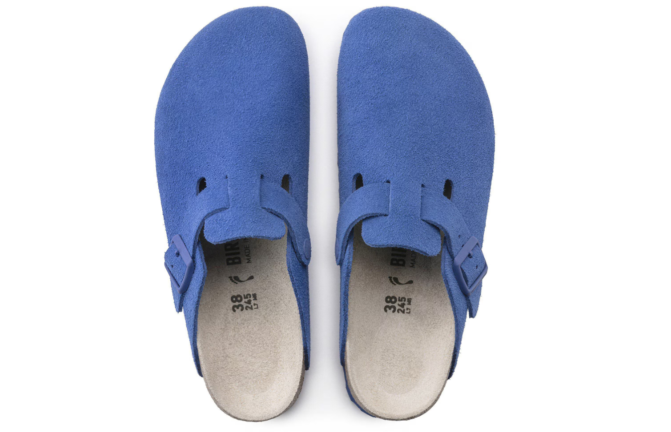 Birkenstock Boston Suede Leather Ultra Blue Clog