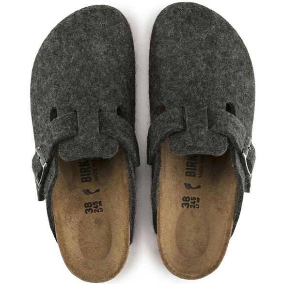 Birkenstock Boston Wool Felt Anthracite Regular Clog