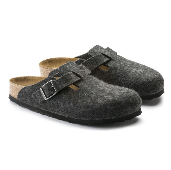 Birkenstock Boston Wool Felt Anthracite Regular Clog