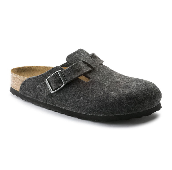 Birkenstock Boston Wool Felt Anthracite Regular Clog