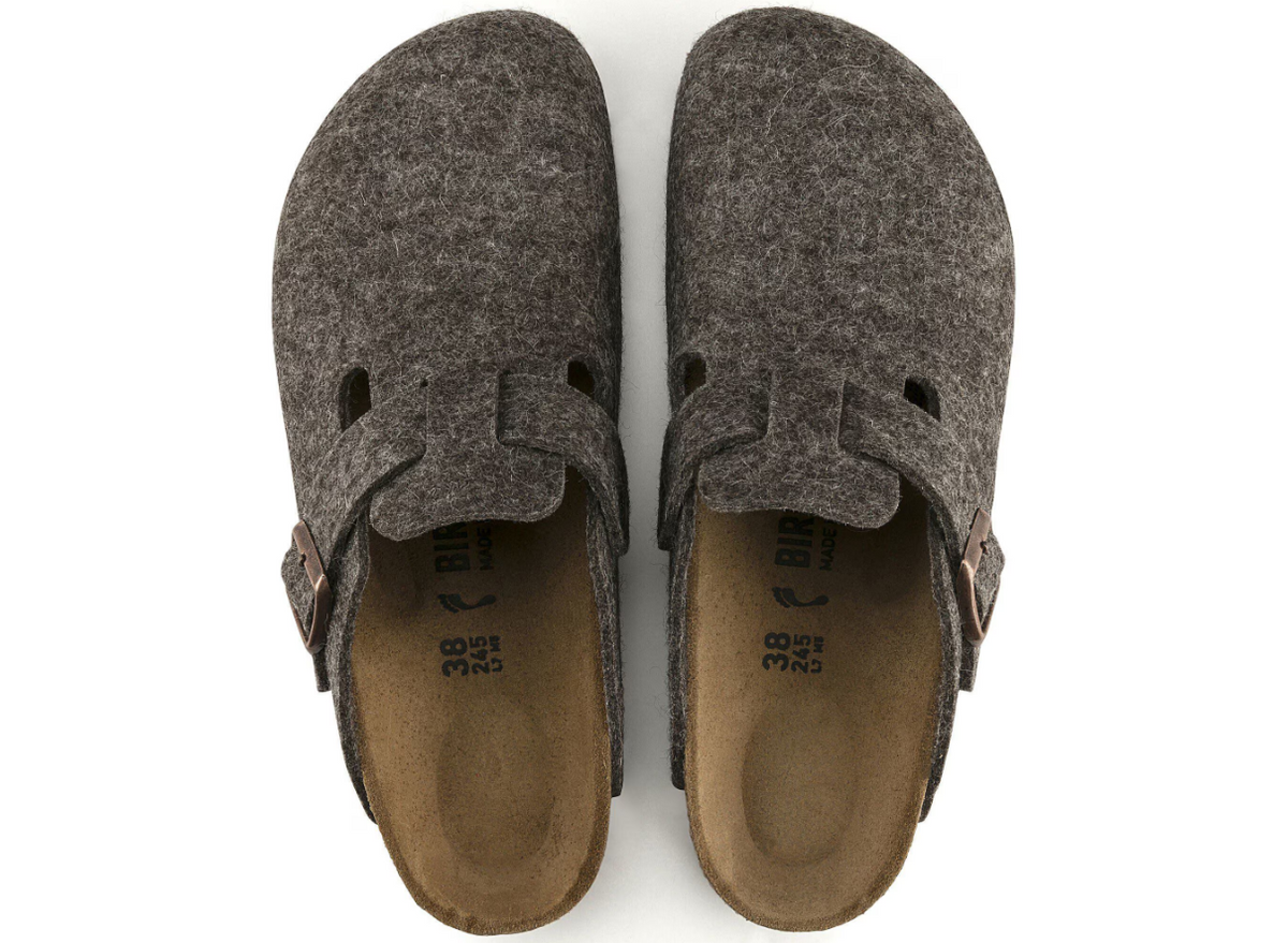 Birkenstock Boston Wool Felt Cacao Narrow Clog