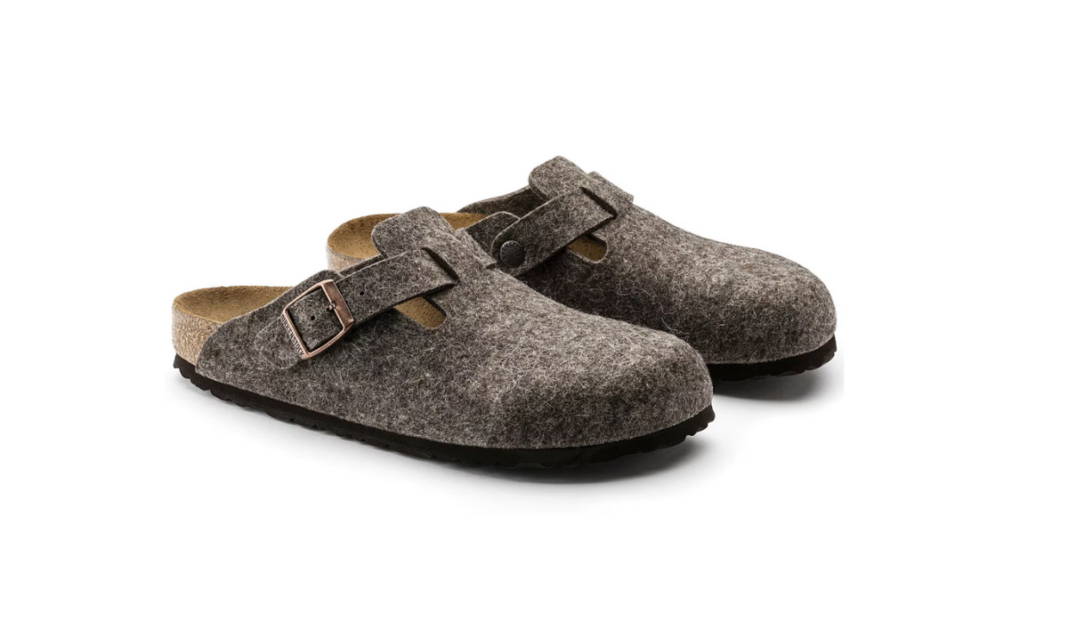 Birkenstock Boston Wool Felt Cacao Narrow Clog