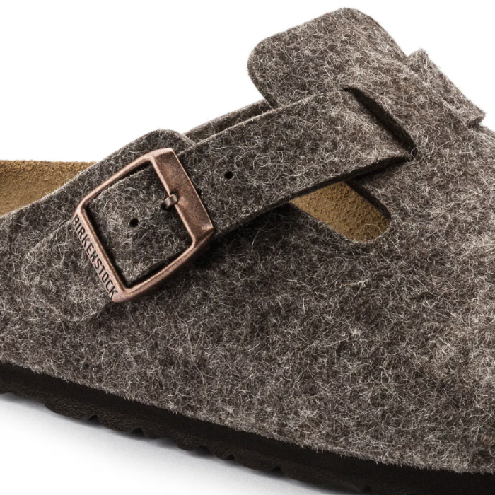 Birkenstock Boston Wool Felt Cacao Narrow Clog