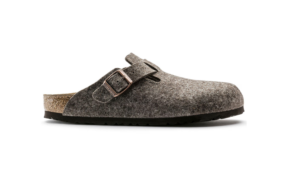Birkenstock Boston Wool Felt Cacao Narrow Clog