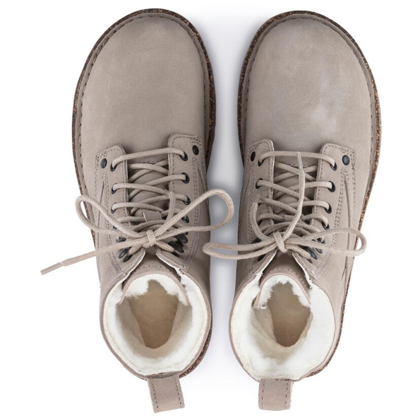 Birkenstock Bryson Shearling Nubuk Leather Beige Taupe