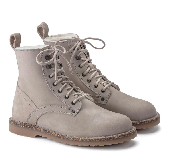 Birkenstock Bryson Shearling Nubuk Leather Beige Taupe