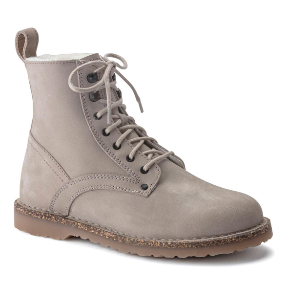 Birkenstock Bryson Shearling Nubuk Leather Beige Taupe