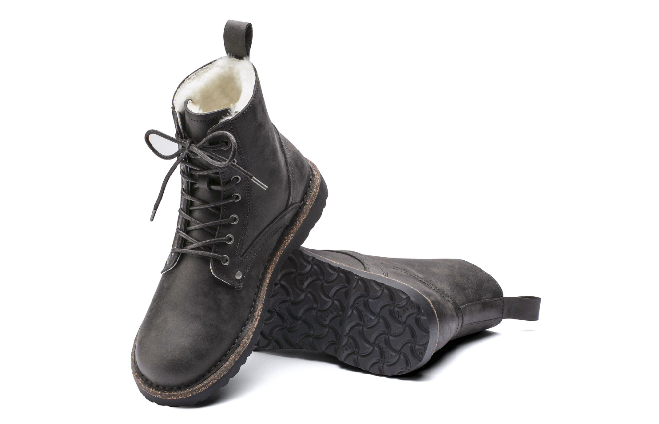 Bryson Shearling Oiled Nubuck Leather Graphite