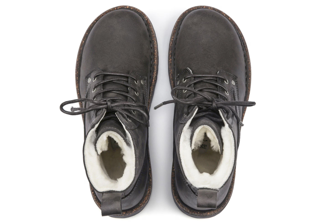 Bryson Shearling Oiled Nubuck Leather Graphite