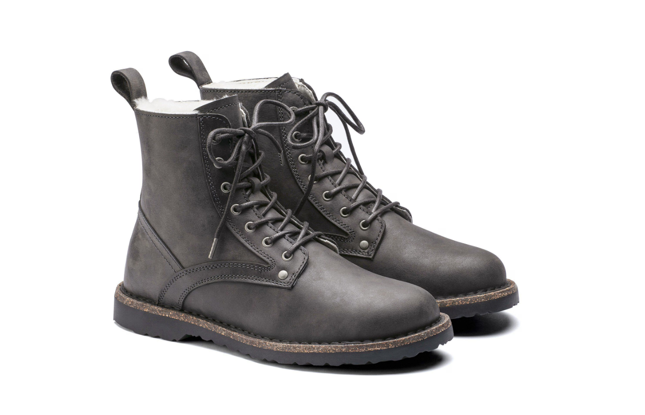 Bryson Shearling Oiled Nubuck Leather Graphite