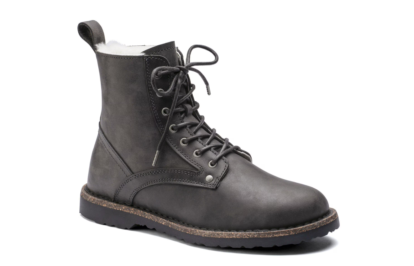 Bryson Shearling Oiled Nubuck Leather Graphite