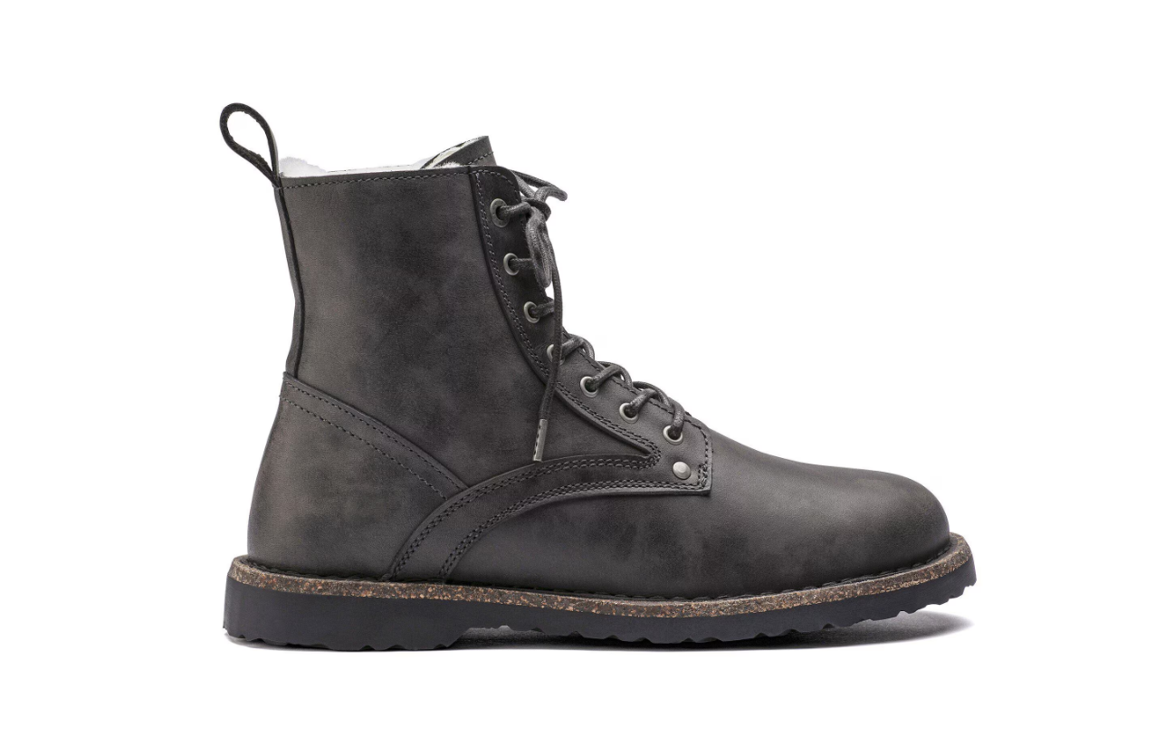 Bryson Shearling Oiled Nubuck Leather Graphite