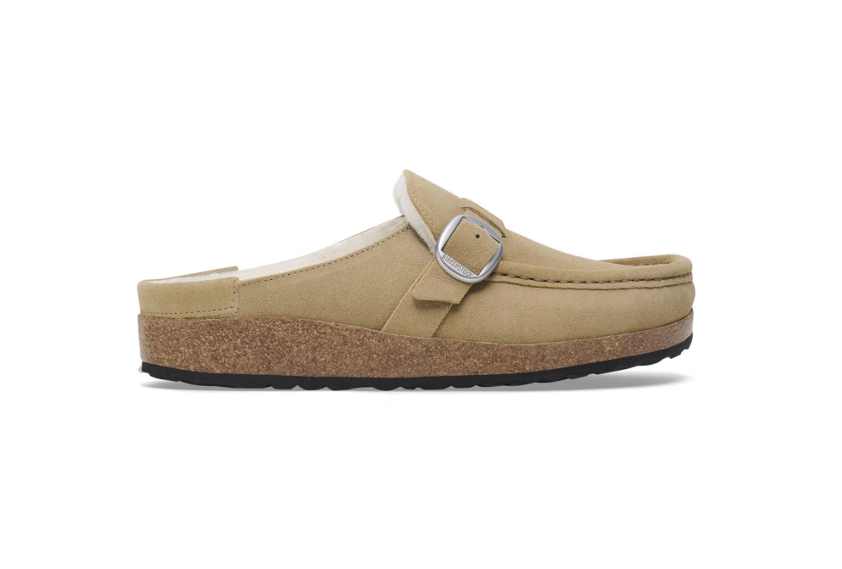 Birkenstock Buckley Shearling Suede Leather Taupe