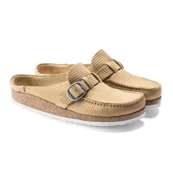 Birkenstock Buckley Nubuck Leather Clogs Latte Cream