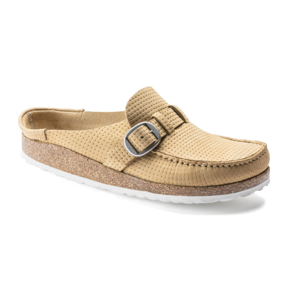 Birkenstock Buckley Nubuck Leather Clogs Latte Cream