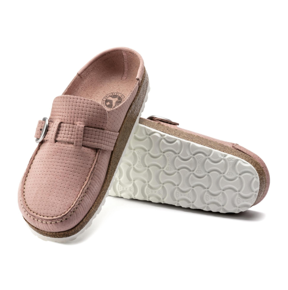 Birkenstock Buckley Nubuck Leather Clogs Soft Pink