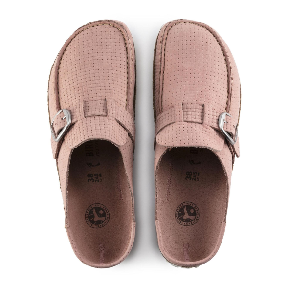 Birkenstock Buckley Nubuck Leather Clogs Soft Pink