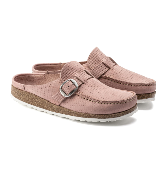 Birkenstock Buckley Nubuck Leather Clogs Soft Pink