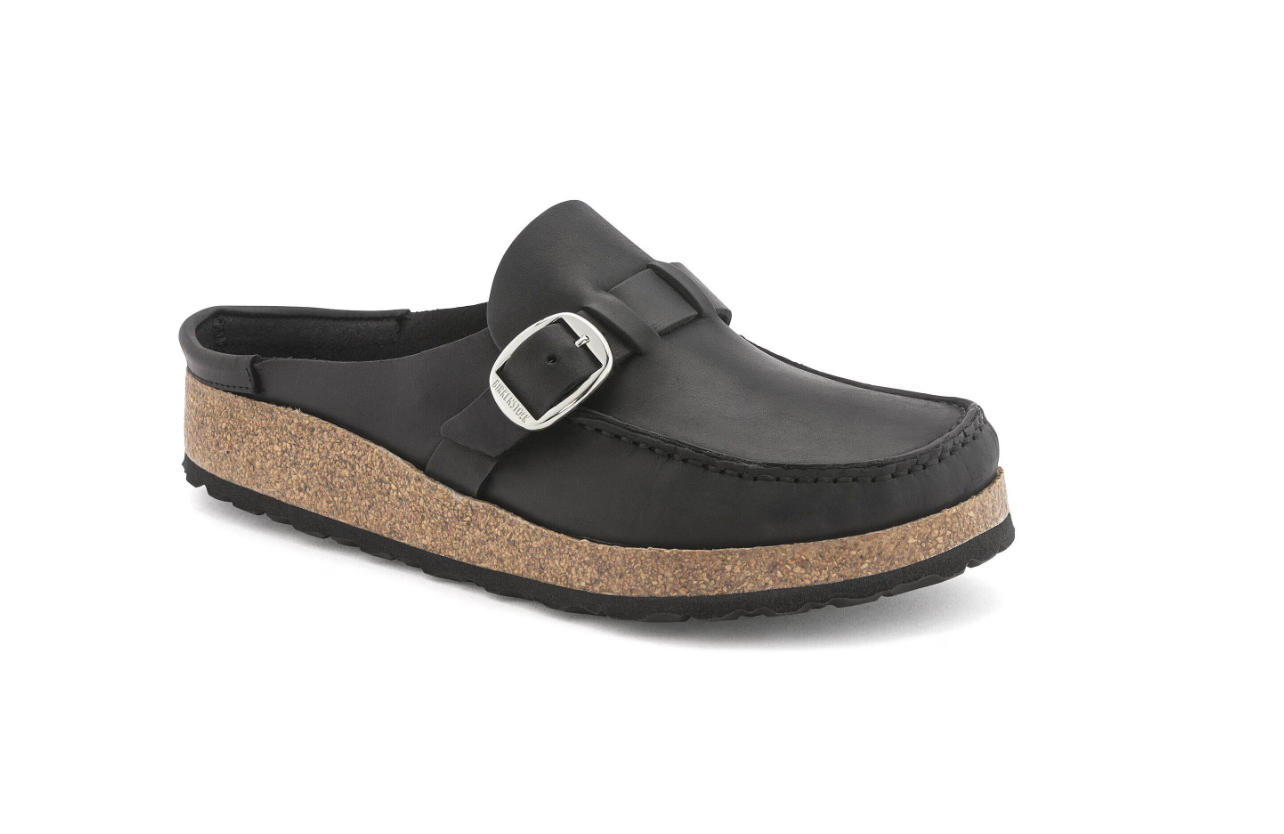 Birkenstock Buckley Natural Leather Oiled Black Clog