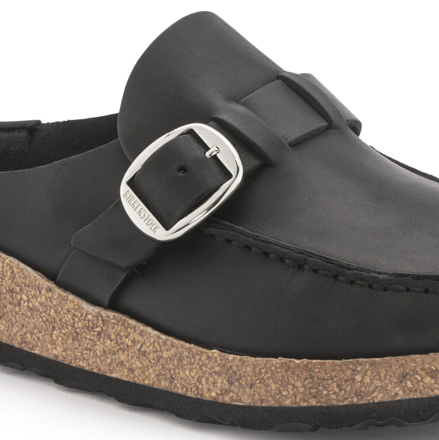 Birkenstock Buckley Natural Leather Oiled Black Clog