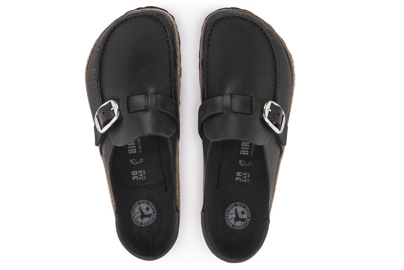 Birkenstock Buckley Natural Leather Oiled Black Clog