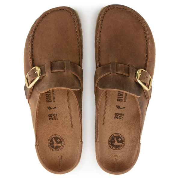 Birkenstock Buckley Oiled Leather Clog Cognac