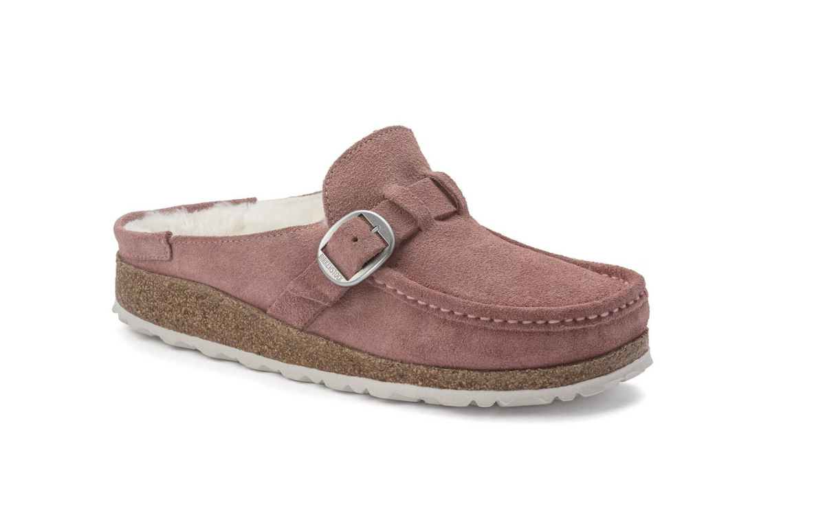 Birkenstock Buckley Shearling Suede Leather Pink Clay