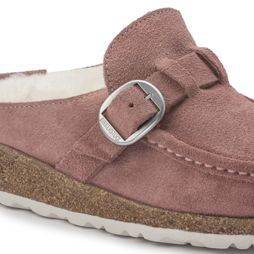 Birkenstock Buckley Shearling Suede Leather Pink Clay