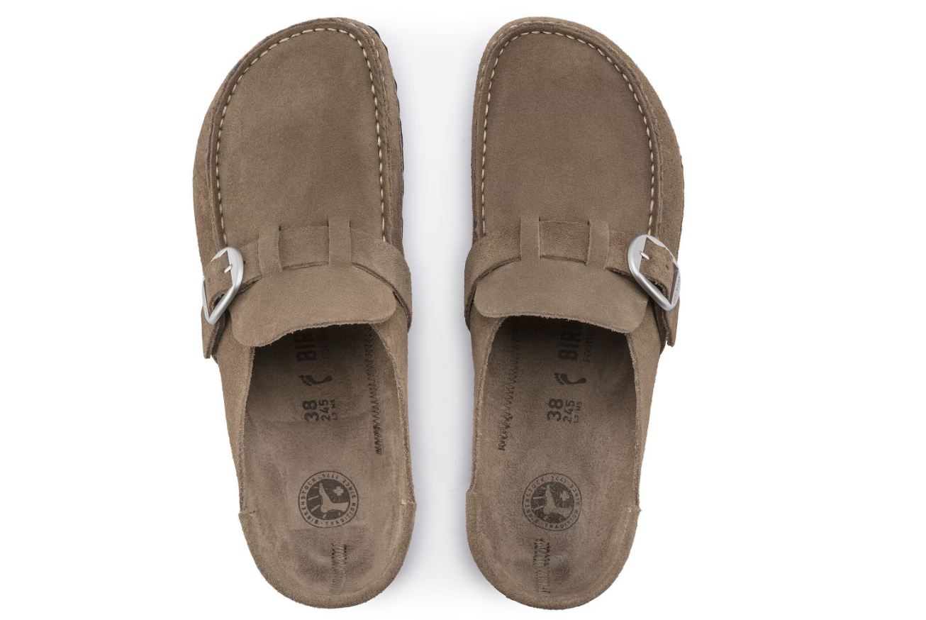 Birkenstock Buckley Suede Leather Gray Taupe