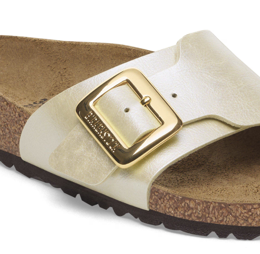 Birkenstock Catalina Cushion Buckle Birko-Flor Graceful Pearl White