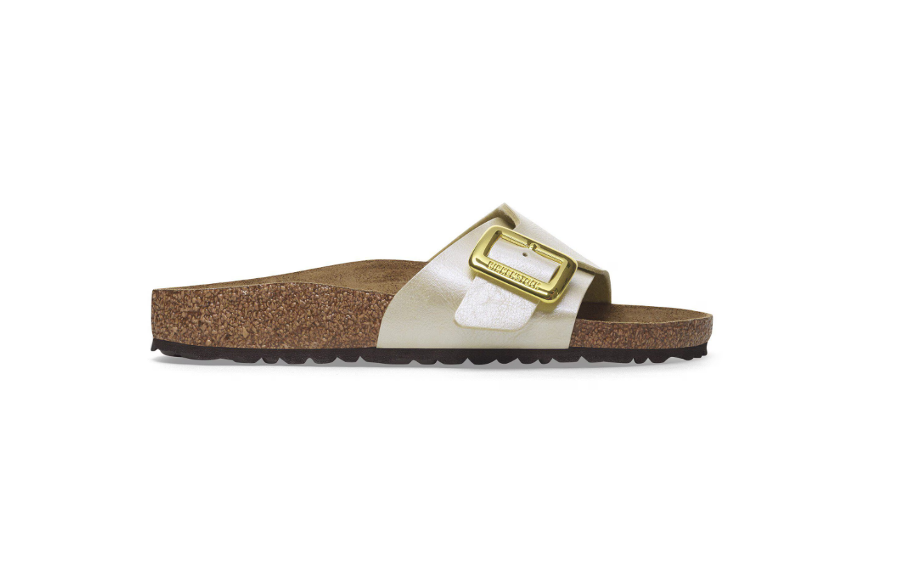 Birkenstock Catalina Cushion Buckle Birko-Flor Graceful Pearl White