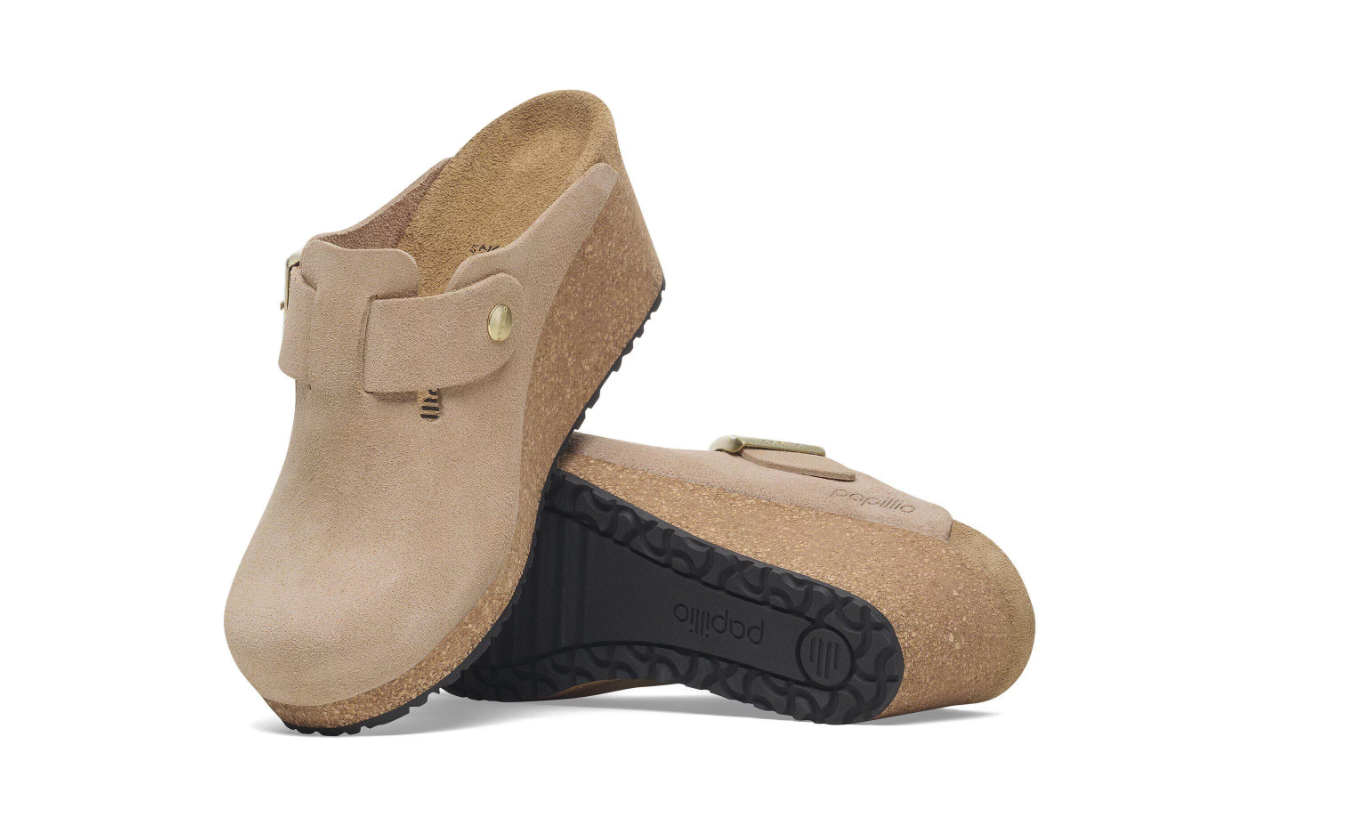 BIRKENSTOCK Fanny Suede Leather Clog Warm Sand