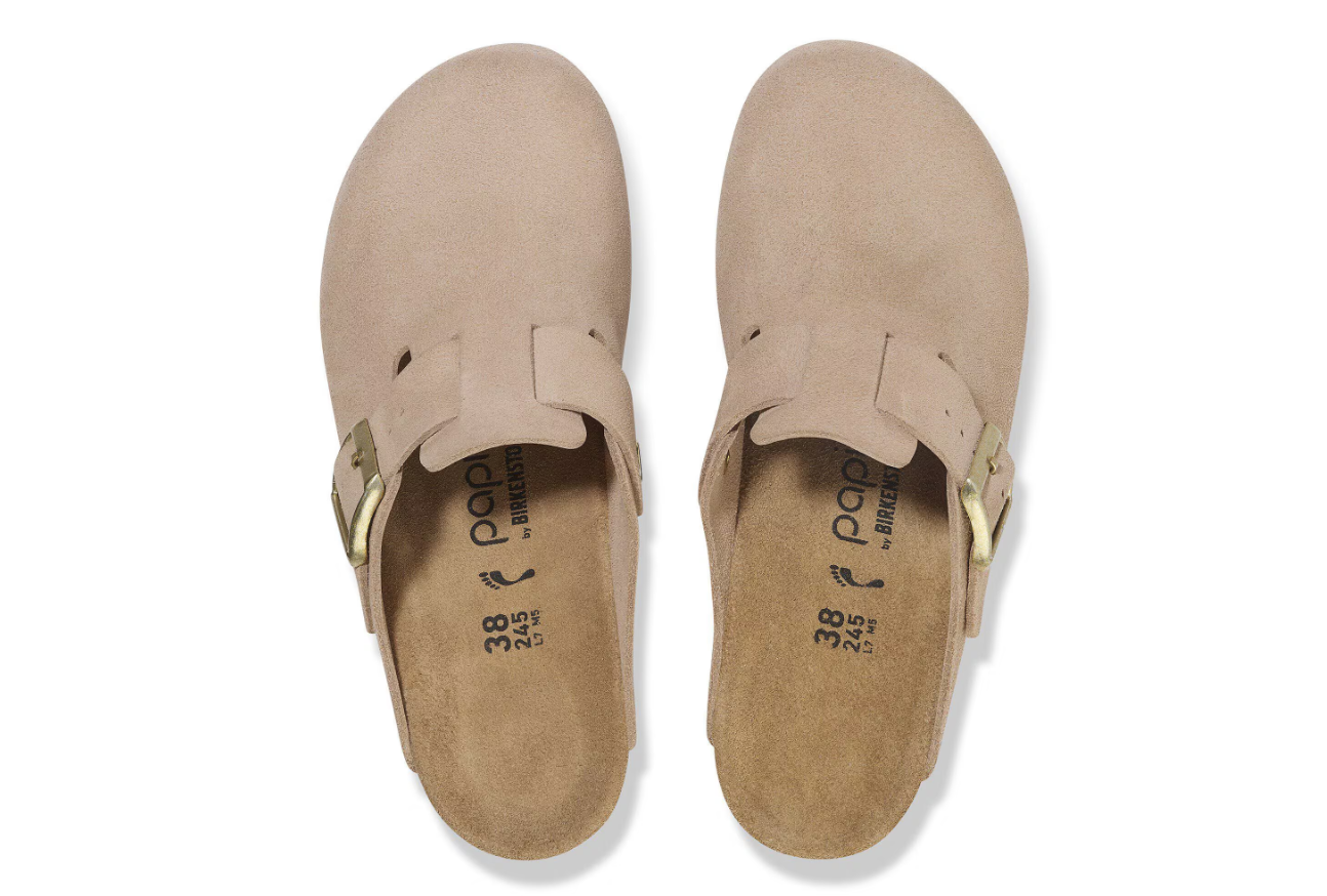 BIRKENSTOCK Fanny Suede Leather Clog Warm Sand