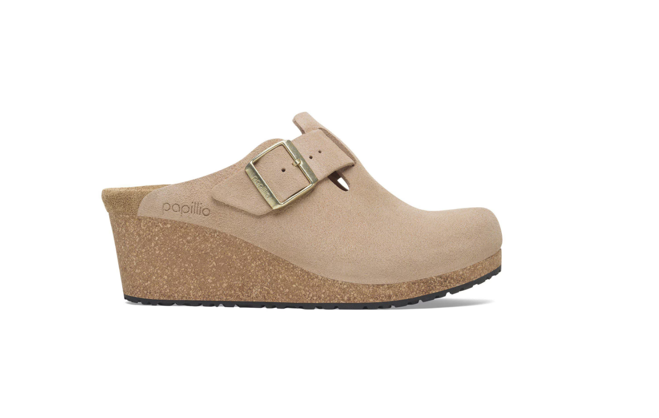 BIRKENSTOCK Fanny Suede Leather Clog Warm Sand