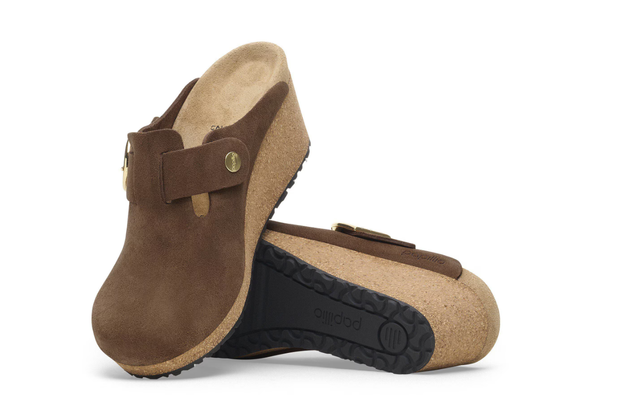 Birkenstock Fanny Ring-Buckle Suede Clog Dark Tea