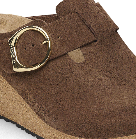 Birkenstock Fanny Ring-Buckle Suede Clog Dark Tea